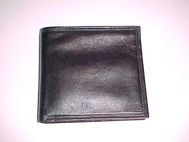 Men's Black Genuine Leather Bi-Fold Wallet