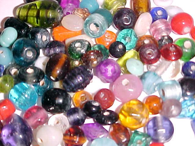 1 Lot of 32 Mixed Lampwork Beads 6-12mm