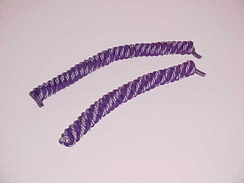 (SOLD) Coily Curly Purple and White Shoelaces (1 pair)