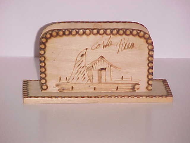 (SOLD) Handcarved Wood Napkin Holder from Costa Rica