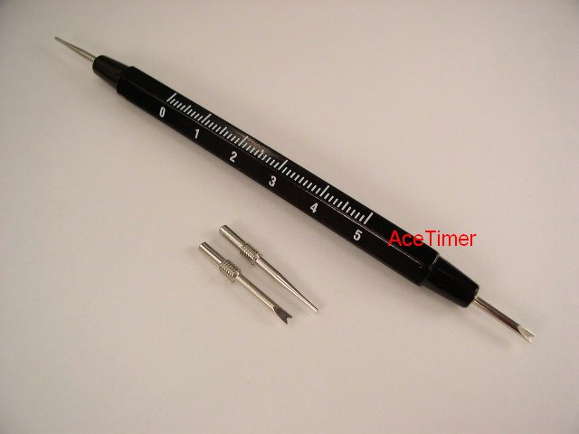 Black Spring Bar Tool + 2 extra Tips Watch Strap Band