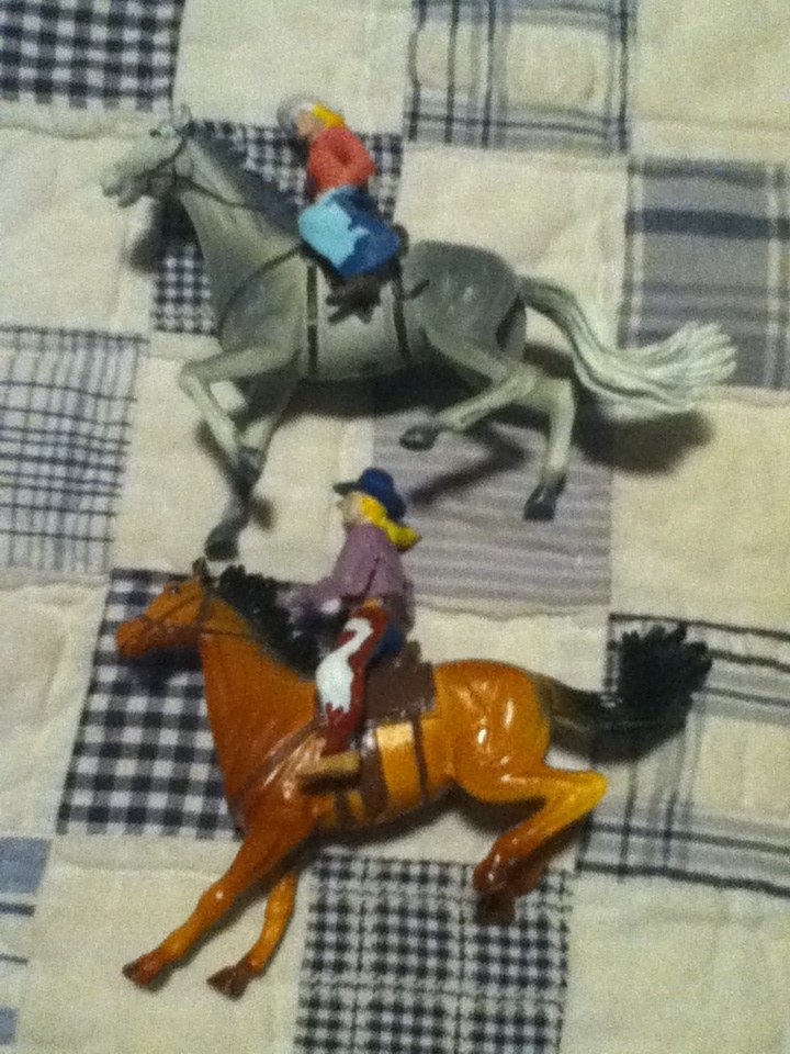Vintage Horses with Cowgirls