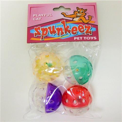 Spunkeez Cat Plastic Balls 4pk