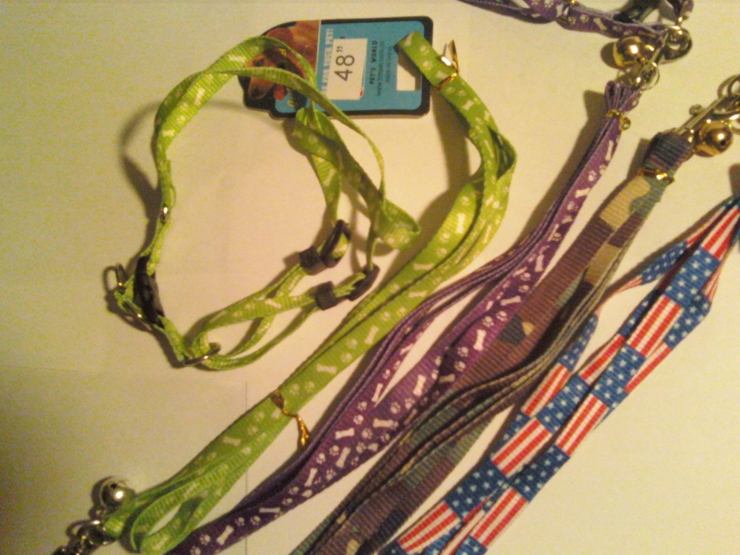 Small Dog Harness With Matching Leash (Green dog print style)
