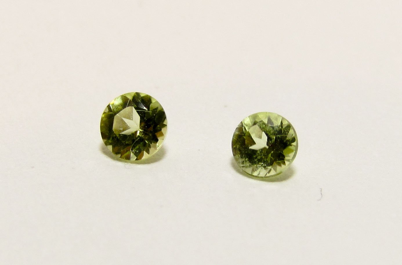 Peridot 3mm Round Matching Pair Loose Faceted Gemstones