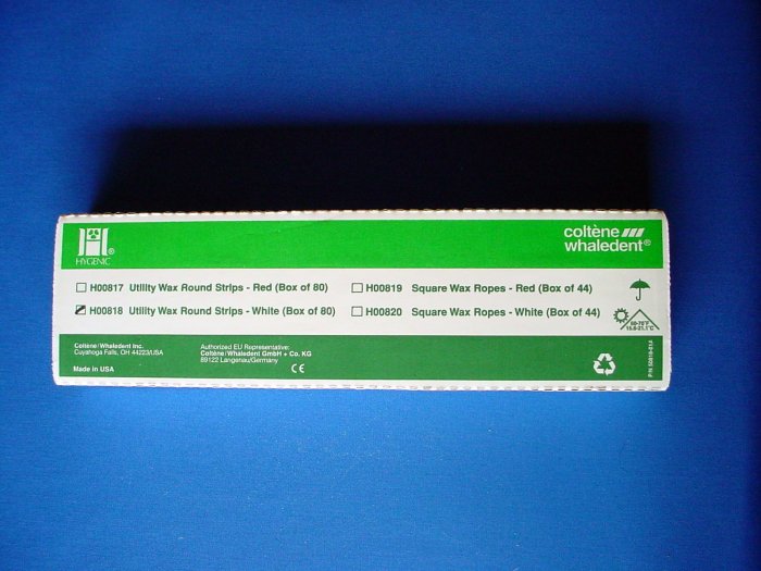 2312 Utility Wax Strips White 11"x3/16" Hygenic 80/box