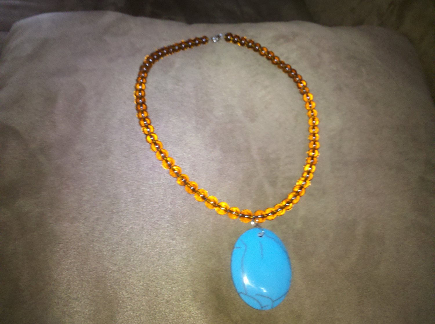 Turquoise and Honey Pendant
