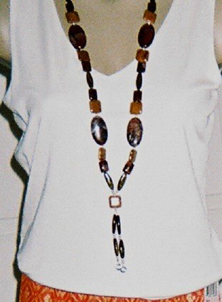 Handmade Genuine Jasper Necklace- Extra Long Length