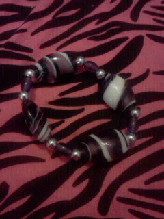 Purple black and white