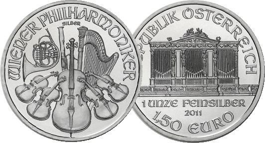 austrian philharmonic 1oz .999 silver coin