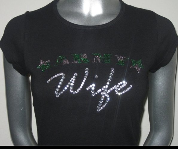 Army Wife Rhinestone Tshirt