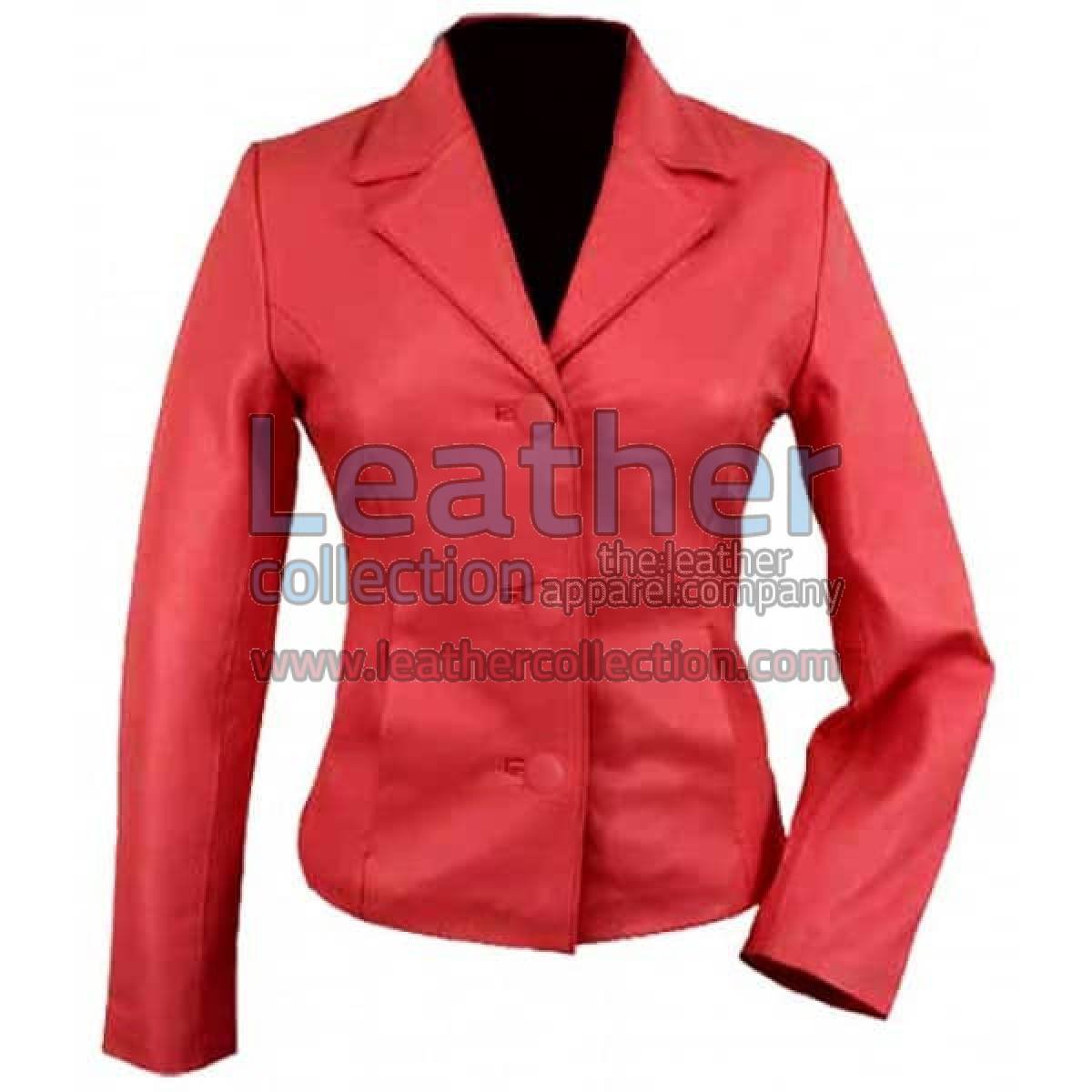 3 Button Red Short Blazer