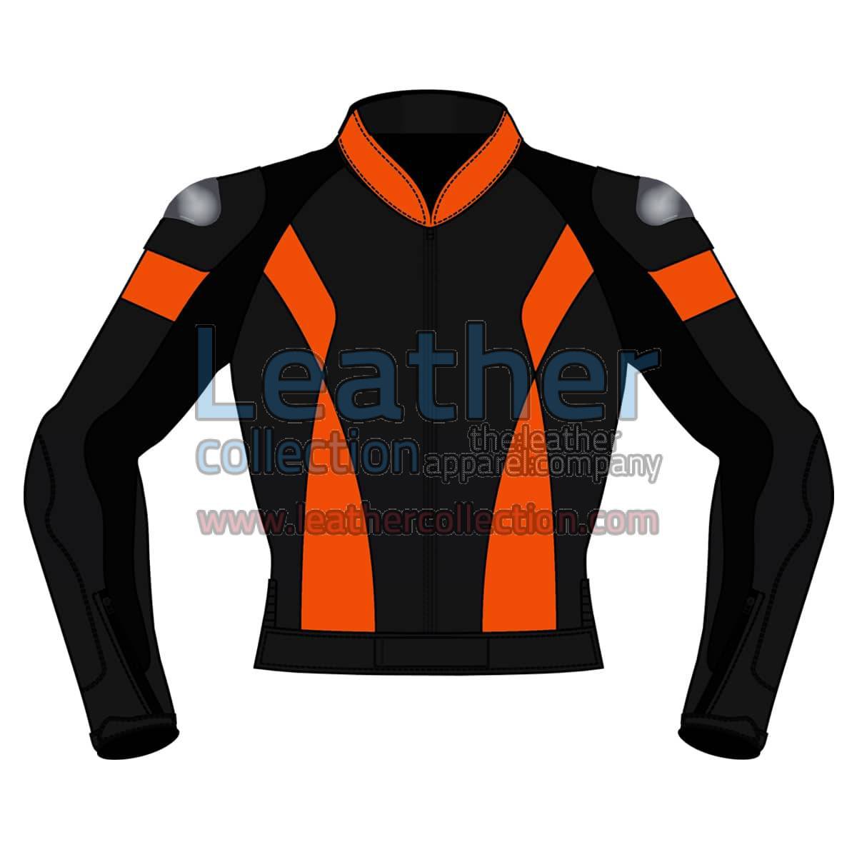 Bi Color Motorbike Leather Jacket For Men