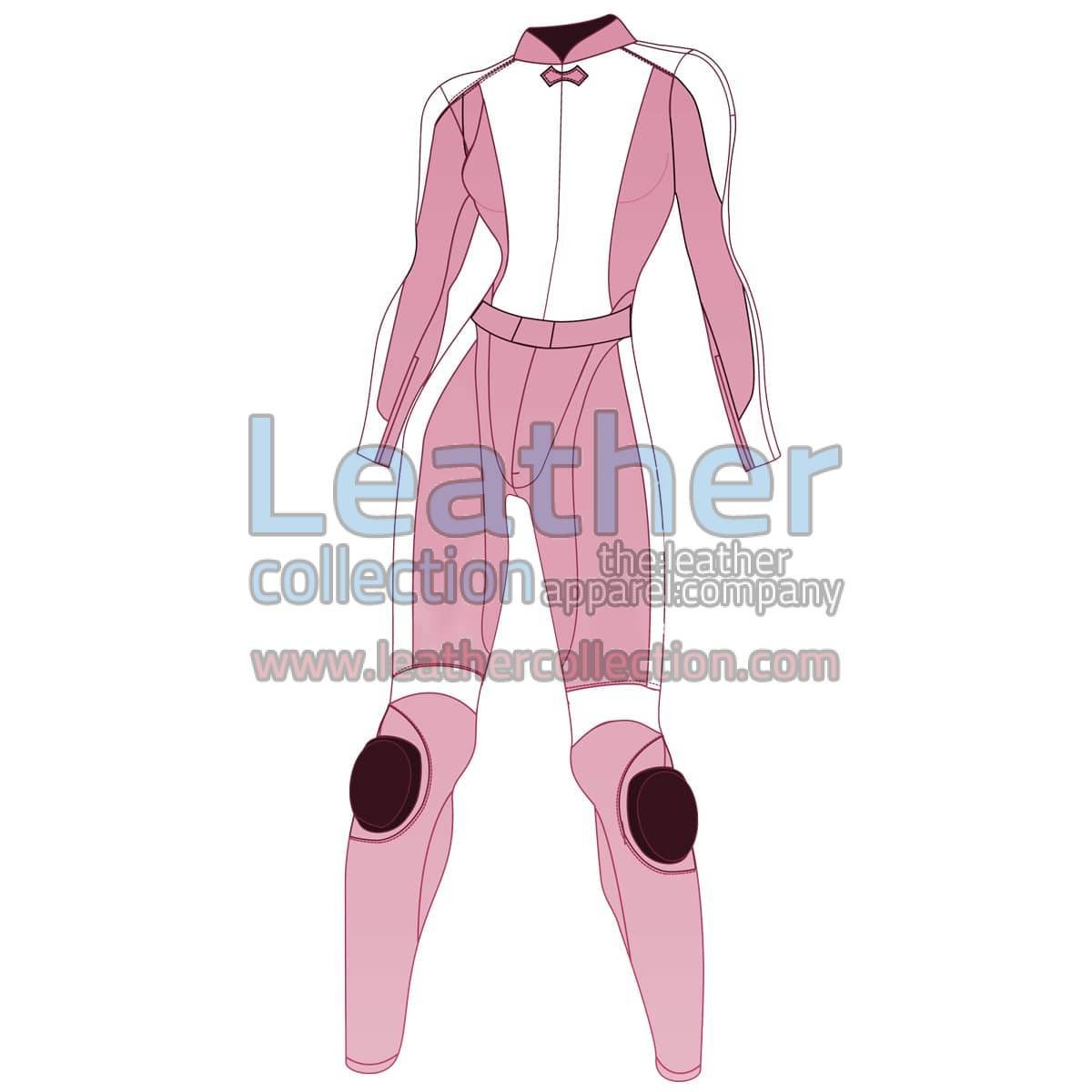 Bi Color Two-Piece Motorbike Leather Suit For Women