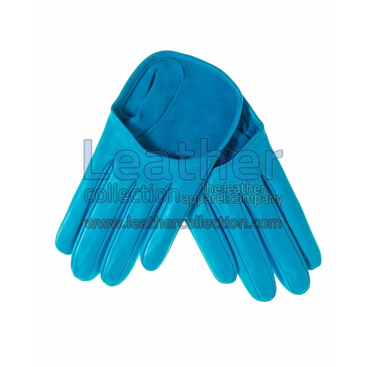 Cyan Fashion Short Leather Gloves