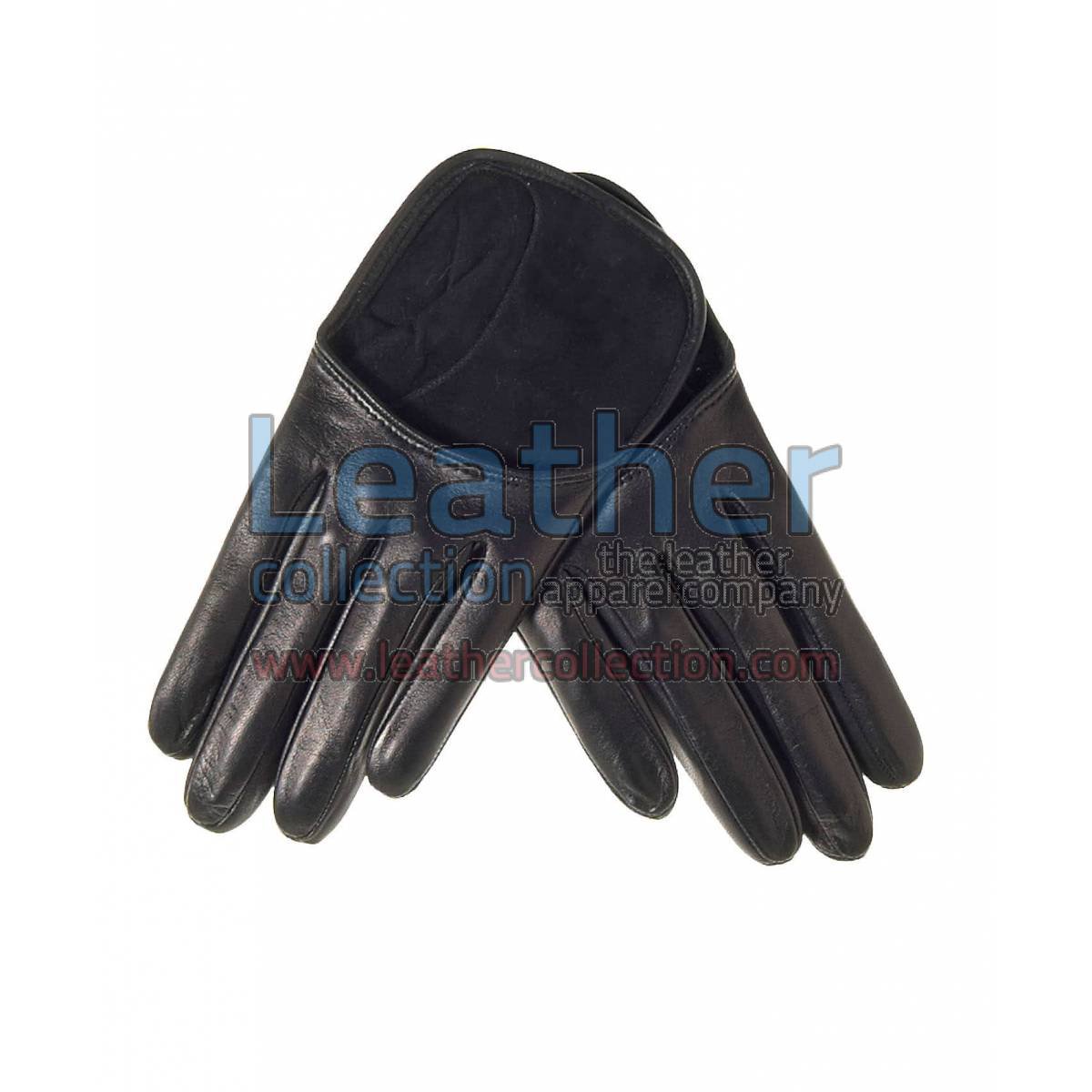 Fashion Black Short Leather Gloves