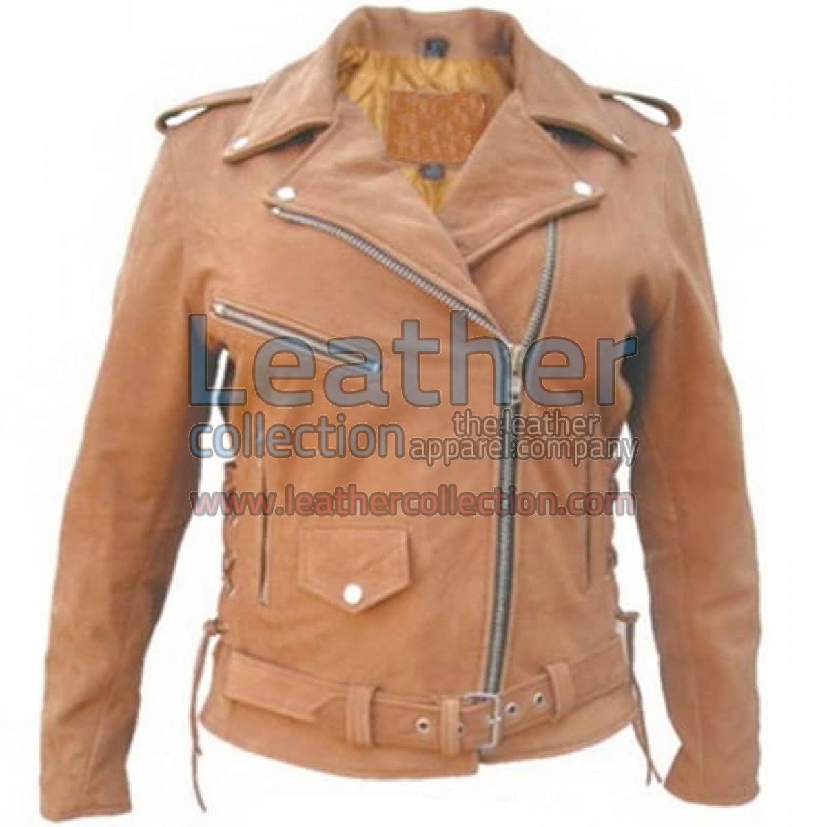 Ladies Brown Motorcycle Jacket