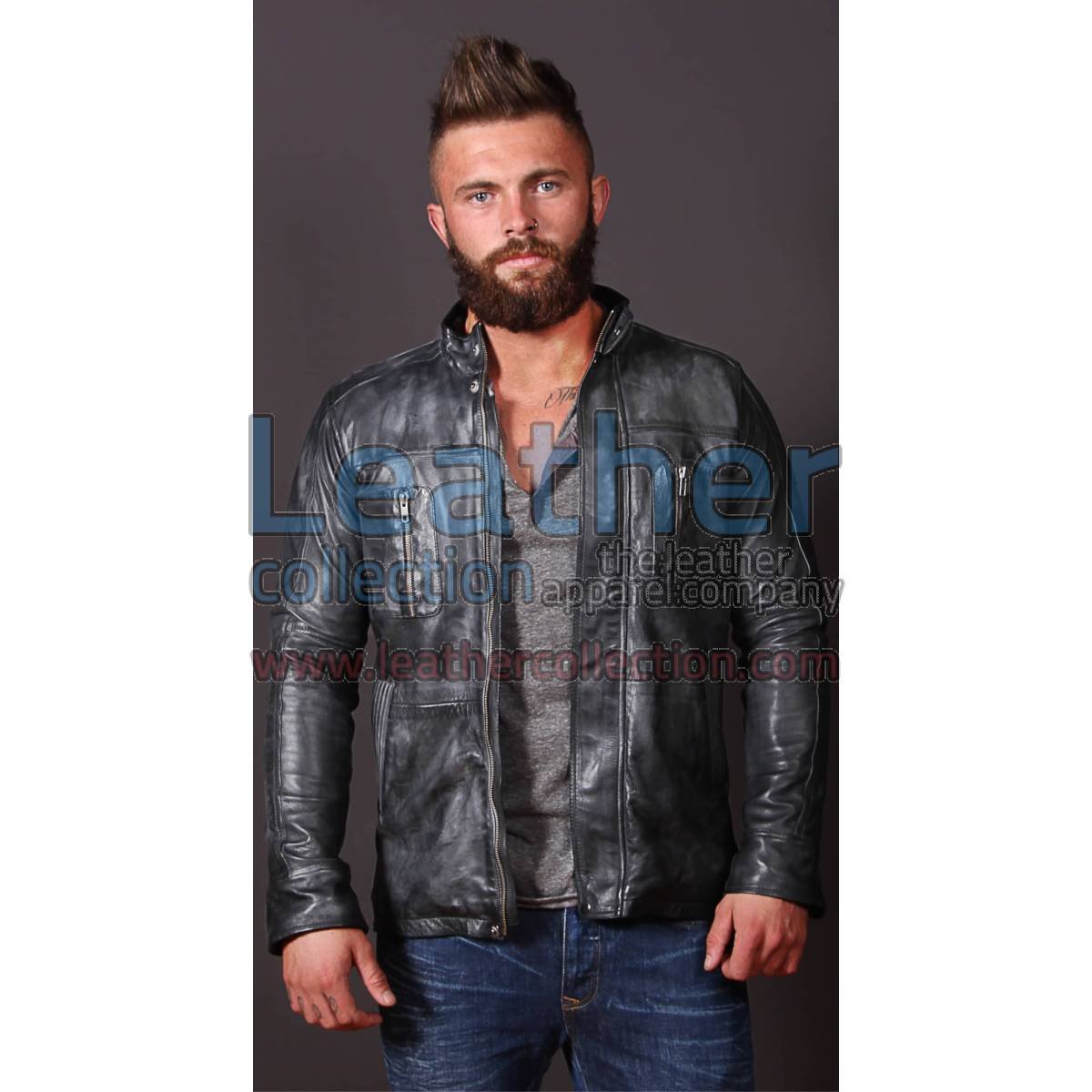Men Casual Fashion Leather Frost Jacket