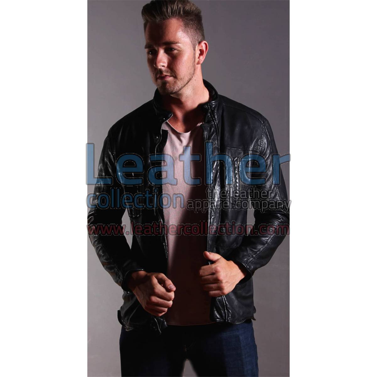 Men Fashion Ice Leather jacket