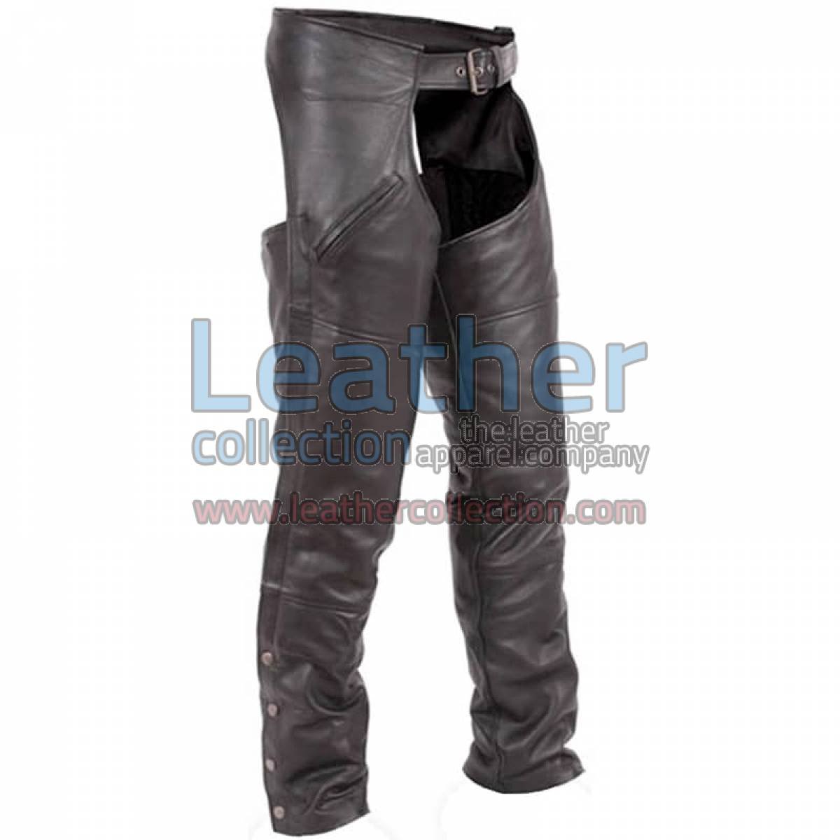 Premium Black Leather Motorbike Chaps