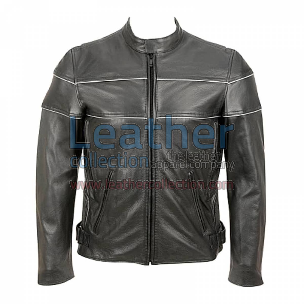 Reflector Stripe Piping Jacket For Motorbike