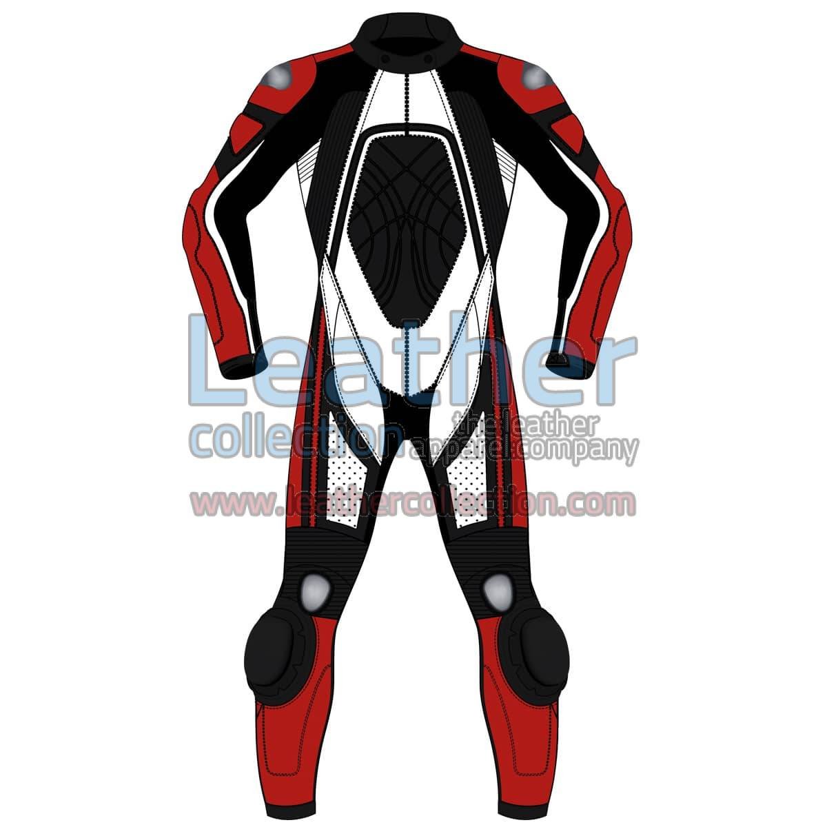 Tri Color One-Piece Motorbike Leather Suit For Men