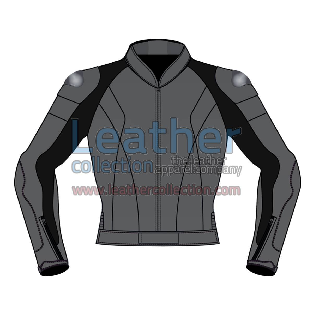 Uni Color Motorbike Leather Jacket For Men