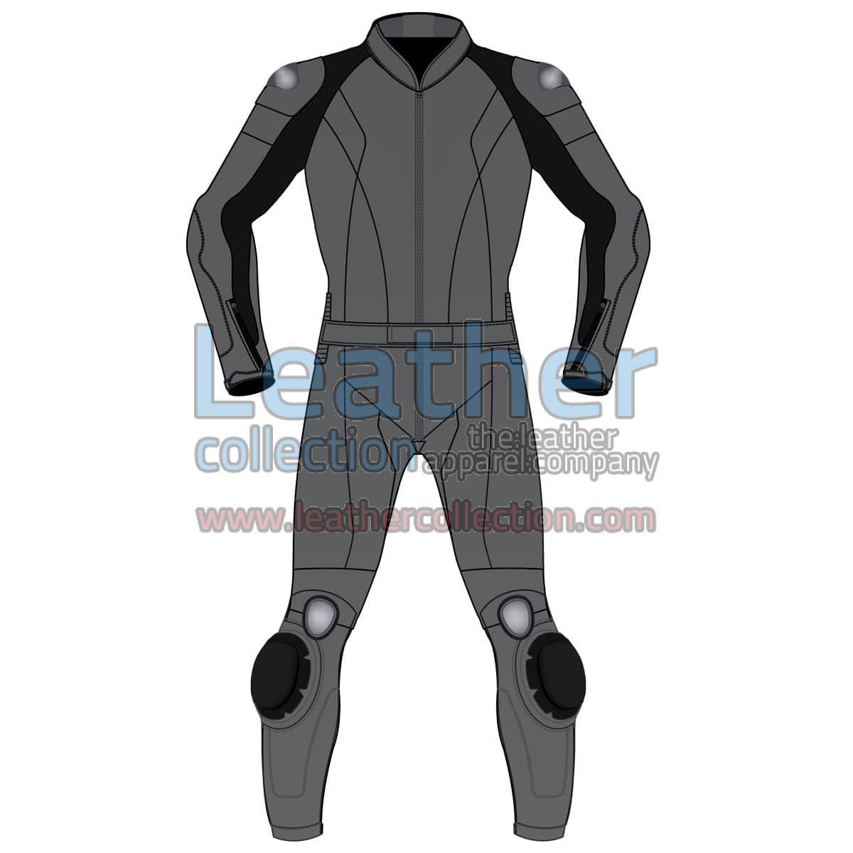 Uni Color Two-Piece Motorbike Leather Suit For Men