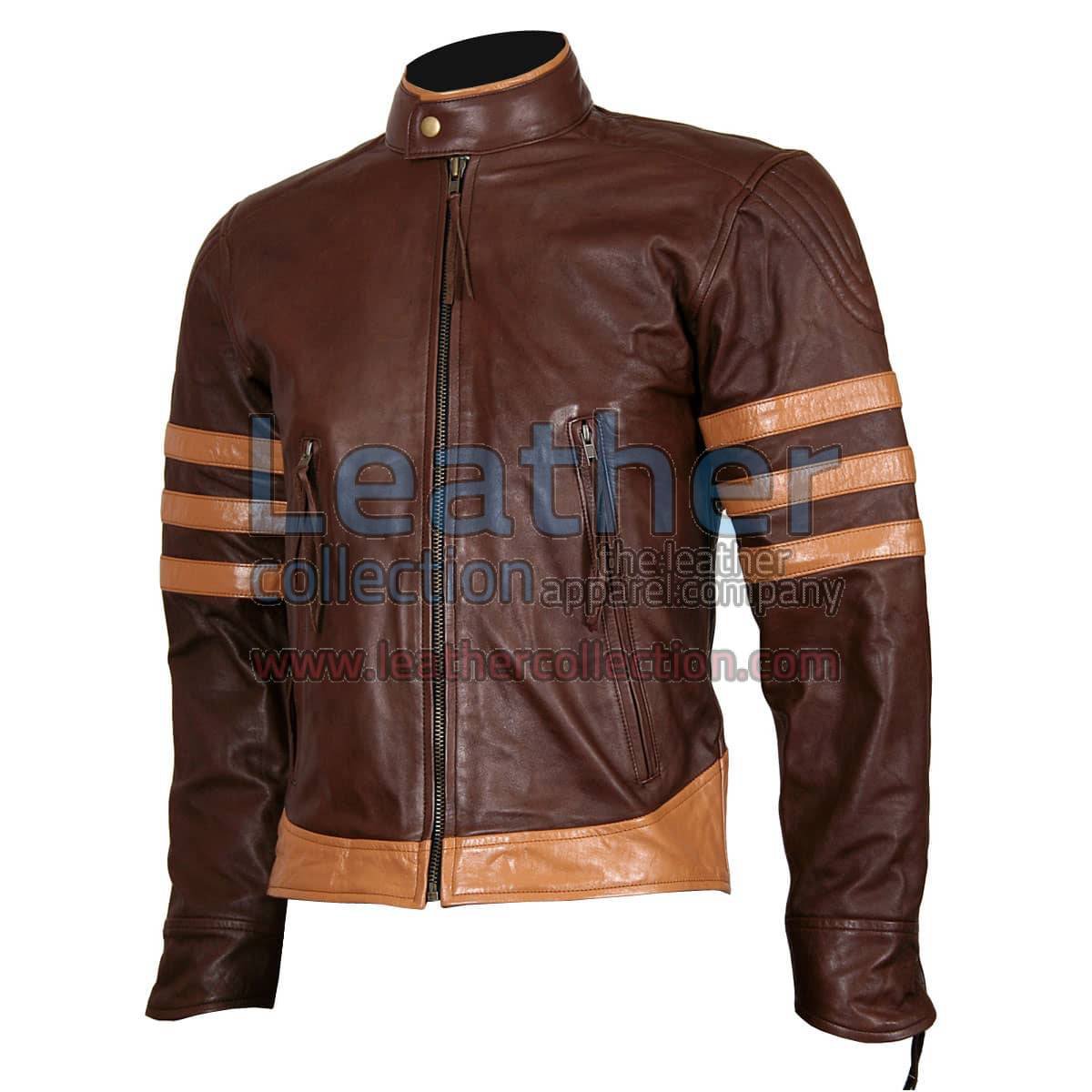 X-MEN Wolverine Origins Brown Biker Leather Jacket