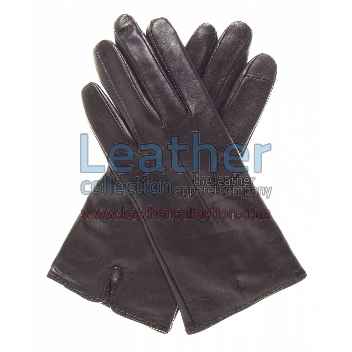 Wool Lined Ladies Brown Leather Gloves