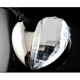 Crystal Heart White USB Drive 8G