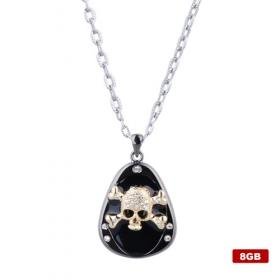 Cool Skull Head Crystal USB2.0 Necklace Flash Drive (8GB)