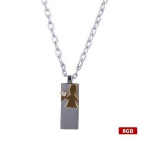 Stainless Steel USB2.0 Flash Drive Keychain (8GB)
