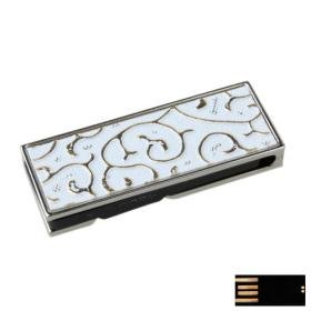 Generous Rectangle with Flower Pattern Jewelry USB Flash Drive(8GB)