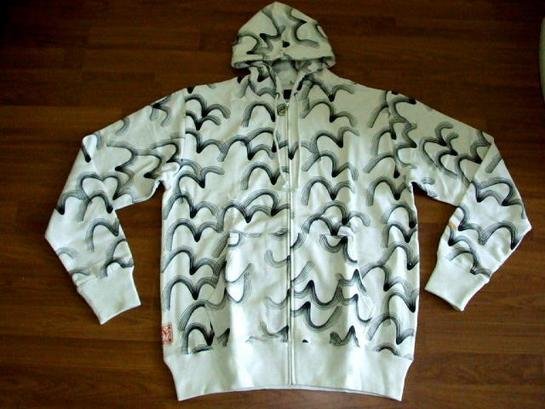 Evisu White logo hoodie