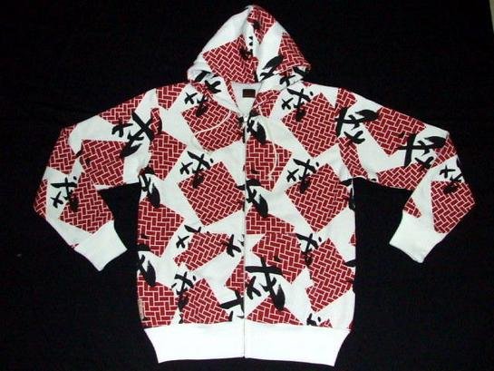 Evisu Hoodie white with red and black accent