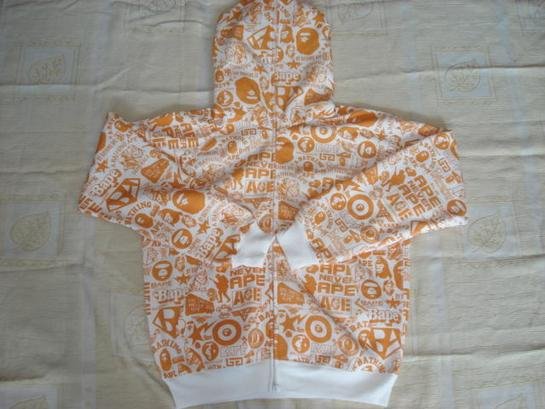 BAPE hoodie: orange and white