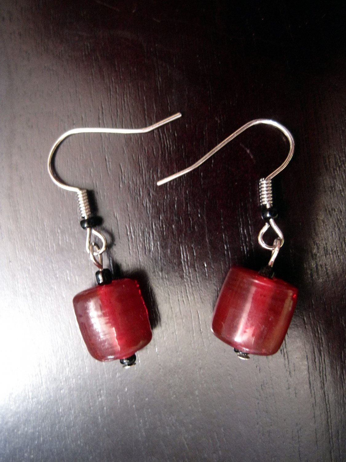 Red and Black Dangle Earrings