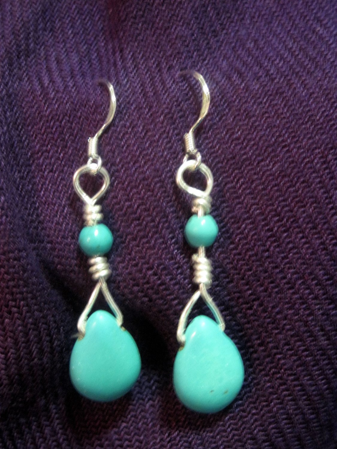 Turquoise Ball and Drop Earrings