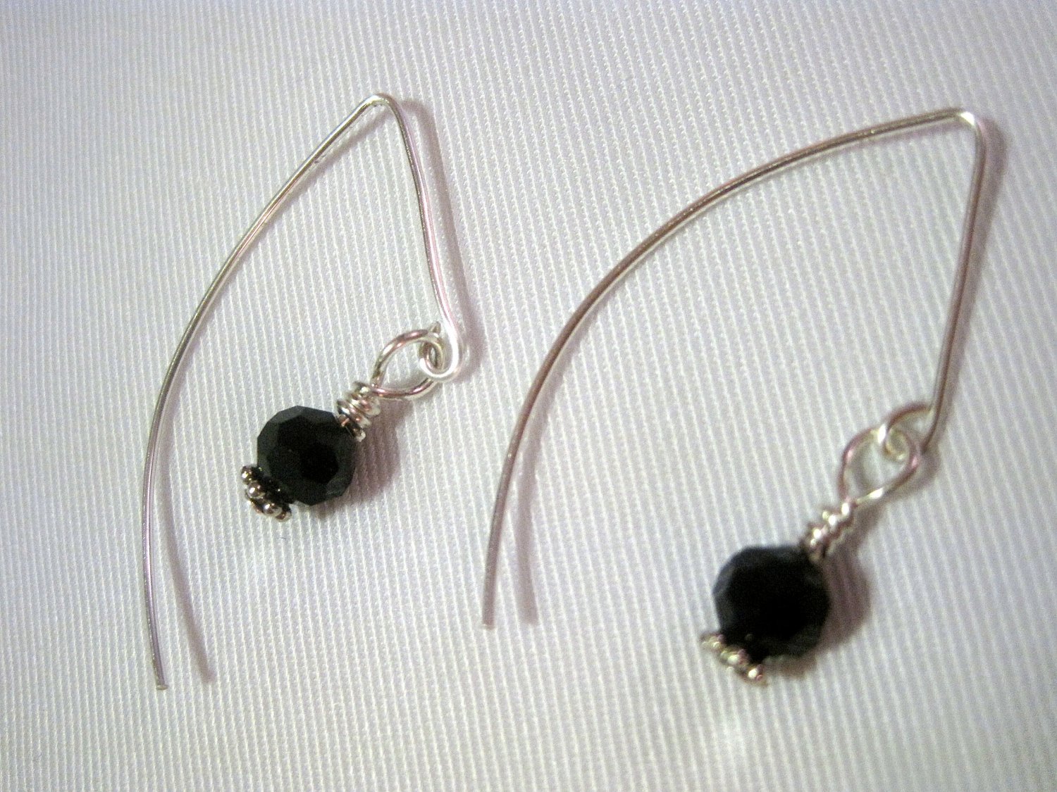 Black Swarovski Crystal on French Ear Hooks
