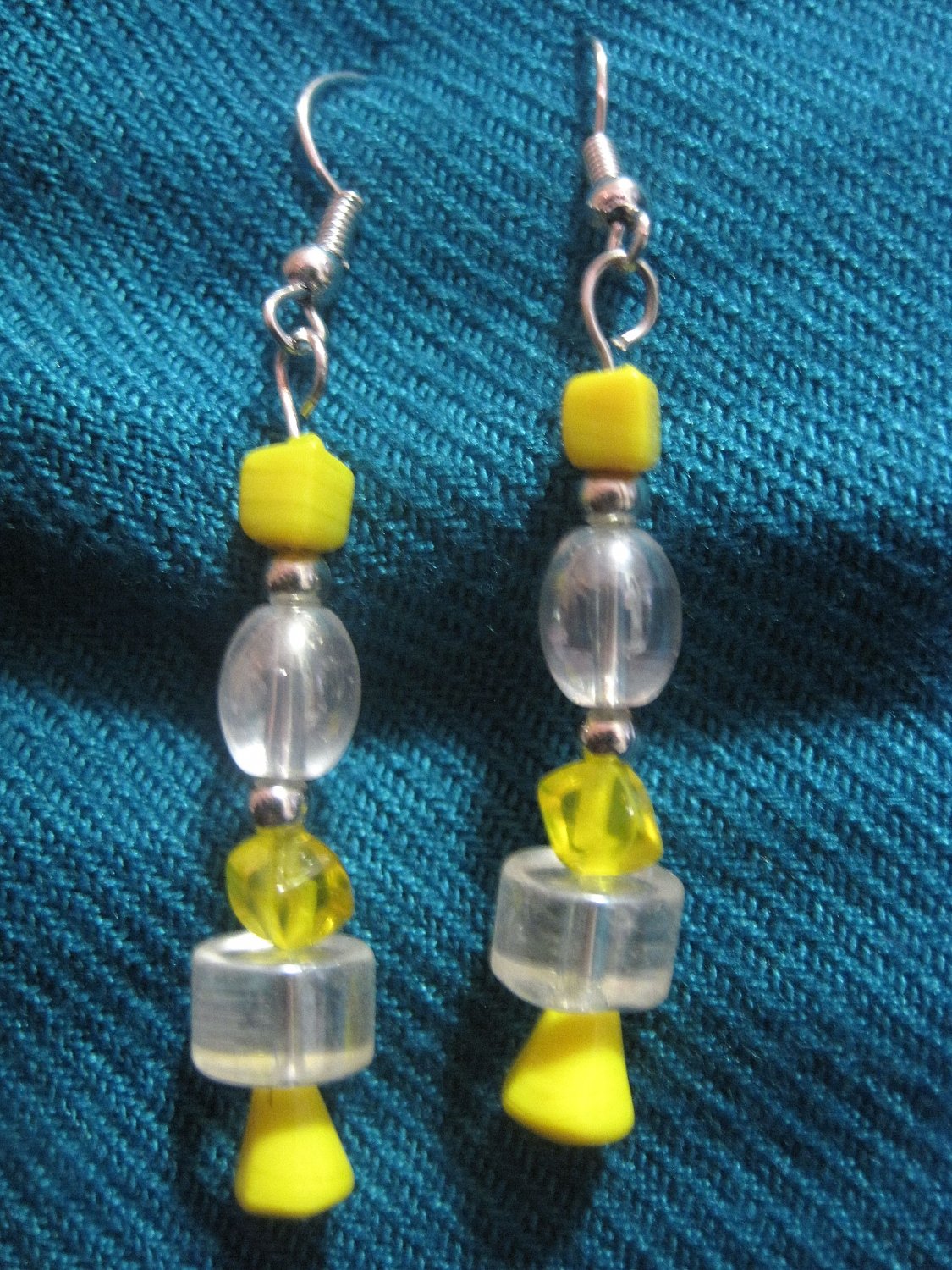 Yellow and Clear Earrings