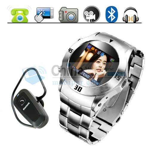 Bracelet MQ006 Stylish Stainless Steel Watch Phone Quadband Bluetooth