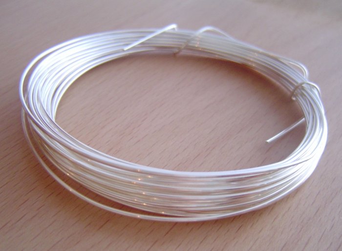 silver plated jewelry wire 20G (0.8mm)