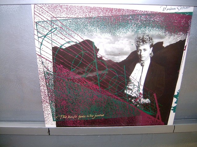 BRIAN SETZER the knife feels like justice LP 1986 NEW WAVE SEMI-NOVO MUITO RARO
