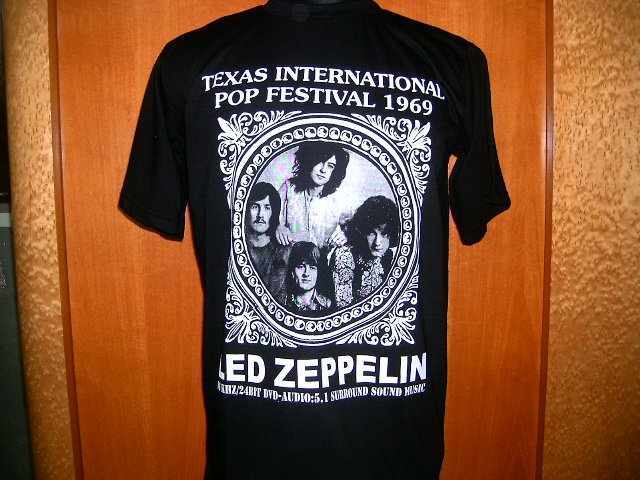 LED ZEPPELIN texas international pop festival 1969 T SHIRT BLACK L