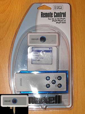 Maxell Remote Control for iPod 3G, 4G, Photo or Mini