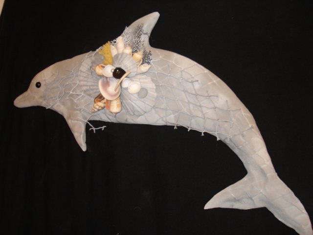 Dolphin Wall Plaque (light grey/white)
