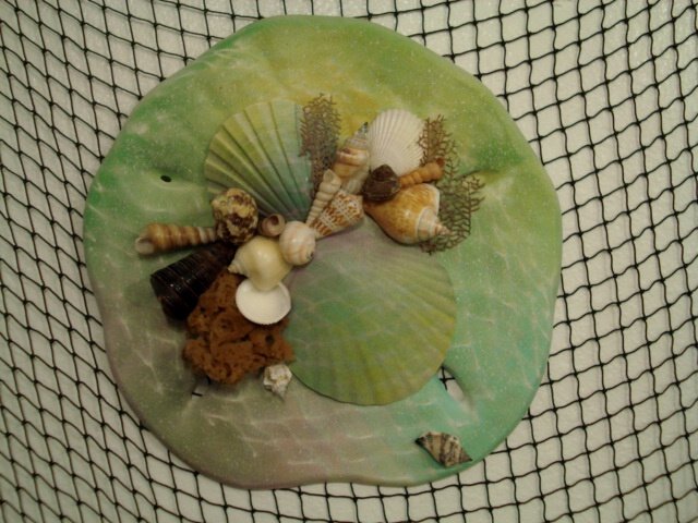 Sand Dollar Wall Plaque (multi color; teal, yellow, pink)