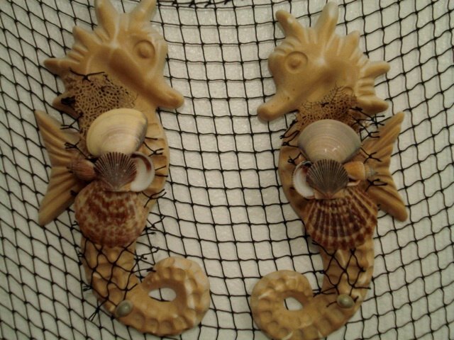 Large Seahorse Wall Plaques (tan/sand color)