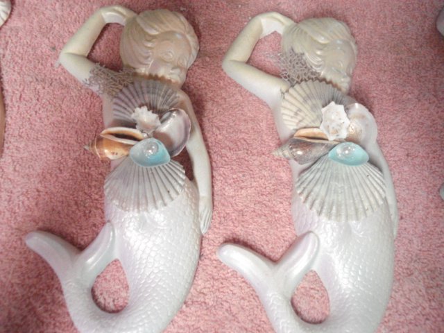 Mermaid Set Wall Plaques light color/pearl finish